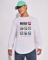 Shop Men's White Mood Panda Graphic Printed Apple Cut T-shirt-Front