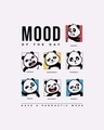 Shop Men's White Mood Panda Graphic Printed Apple Cut T-shirt-Full