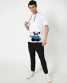 Shop Men's White Panda Life Graphic Printed Hooded T-shirt-Design