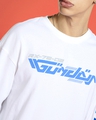 Shop Men's White Gundam Flight Mode Graphic Printed Oversized T-shirt