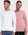Shop Pack of 2 Men's White & Misty Pink T-shirt-Front