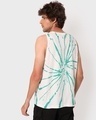 Shop Men's White & Green Tie & Dye Vest-Full