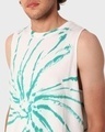 Shop Men's White & Green Tie & Dye Vest