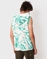 Shop Men's White & Green Tie & Dye Hoodie Vest-Full