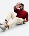 Shop Men's Off White Loose Comfort Fit Cargo Pants-Full