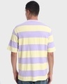 Shop Men's Purple & Yellow Striped Oversized T-shirt-Design