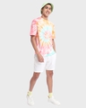 Shop Men's Pink & Orange Tie & Dye Oversized T-shirt-Full