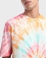 Shop Men's Pink & Orange Tie & Dye Oversized T-shirt