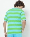 Shop Mens Upbeat Blue Horizontal Stripe Oversized T-shirt-Design