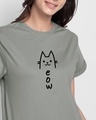 Shop Meow 2.0 Boyfriend T-Shirt Meteor Grey-Front