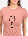 Shop Meow 2.0 Half Sleeve Printed T-Shirt Misty Pink-Front