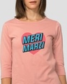 Shop Meri Marzi Round Neck 3/4 Sleeve T-Shirt Misty Pink-Front
