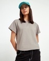 Shop Meteor Grey Boyfriend T-Shirt-Front