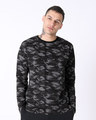Shop Meteor Grey Camouflage Full Sleeve T-Shirt-Front