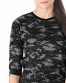 Shop Meteor Grey Camouflage Round Neck 3/4th Sleeve T-Shirt