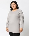 Shop Meteor Grey Full Sleeve Plus Size Slim Fit T-Shirt-Design