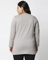 Shop Meteor Grey Full Sleeve Plus Size Slim Fit T-Shirt-Full
