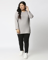 Shop Meteor Grey Full Sleeve Plus Size Slim Fit T-Shirt