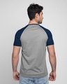 Shop Meteor Grey-Navy Blue Half Sleeve Raglan T-Shirt-Design