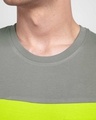 Shop Meteor Grey & Neon Green 90's Vibe Cargo Pocket T-Shirt