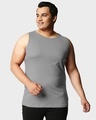 Shop Men's Grey Plus Size Vest-Front