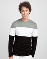 Shop Meteor Grey White & Black 90's Vibe Panel T-Shirt-Front