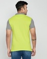 Shop Meteor Grey-White-Neon Lime Triple Block Polo T-Shirt-Design