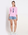 Shop Women's Pink Mickey 3 4 Sleeve Slim Fit T-shirt-Full