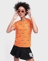 Shop Women's Orange All Over Mickey Printed T-shirt-Front