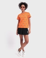 Shop Women's Orange All Over Mickey Printed T-shirt-Full