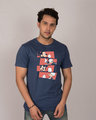Shop Mickey And Donald Stripe Half Sleeve T-Shirt (DL)-Front