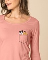 Shop Mickey And Pluto Scoop Neck Full Sleeve T-Shirt (DL)-Front