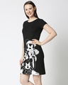 Shop Mickey Black Half Sleeve Hyper Print T-Shirt Dress (DL) Black-Design