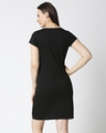 Shop Mickey Black Half Sleeve Hyper Print T-Shirt Dress (DL) Black-Full