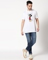 Shop Mickey Hanging Half Sleeve Hoodie T-shirt (DL) White-Design