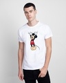 Shop Mickey Hanging Half Sleeve T-Shirt (DL) White-Front