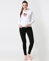 Shop Women's White Mickey Love Dots Graphic Printed Hoodie-Full