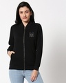 Shop Women's Black Mickey Typography Bomber Jacket-Front