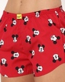 Shop Women's Red Mickey Moods All Over Printed Boxer Shorts