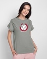 Shop Mickey Mouse Stamp  Boyfriend T-Shirt (DL)-Front