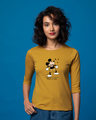 Shop Mickey Music Round Neck 3/4th Sleeve T-Shirt (DL)-Front