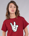 Shop Mickey Peace Boyfriend T-Shirt (DL)-Front