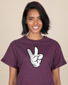 Shop Mickey Peace Boyfriend T-Shirt (DL)-Front