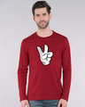 Shop Mickey Peace Full Sleeve T-Shirt (DL)-Front