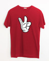 Shop Mickey Peace Half Sleeve T-Shirt (DL)-Front