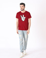 Shop Mickey Peace Half Sleeve T-Shirt (DL)-Full