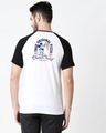Shop Mickey Pizza Half Sleeve Raglan T-Shirt (DL) White-Black-Design
