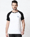 Shop Mickey Pizza Half Sleeve Raglan T-Shirt (DL) White-Black