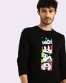 Shop Mickey Pop Block Full Sleeve T-Shirt (DL) Black-Front