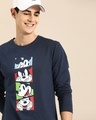 Shop Mickey Pop Block Full Sleeve T-Shirt (DL) Navy Blue-Front